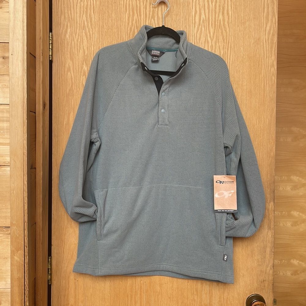 New With Tags 🌟 Men’s XL GREY Pullover w/Snap Collar - Outdoor Research
